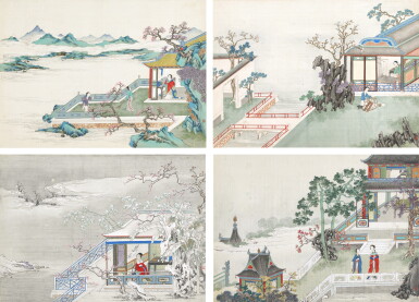 View full screen - View 1 of Lot 6089. 黃山壽 閨閣四景 | Huang Shanshou, Beauties.