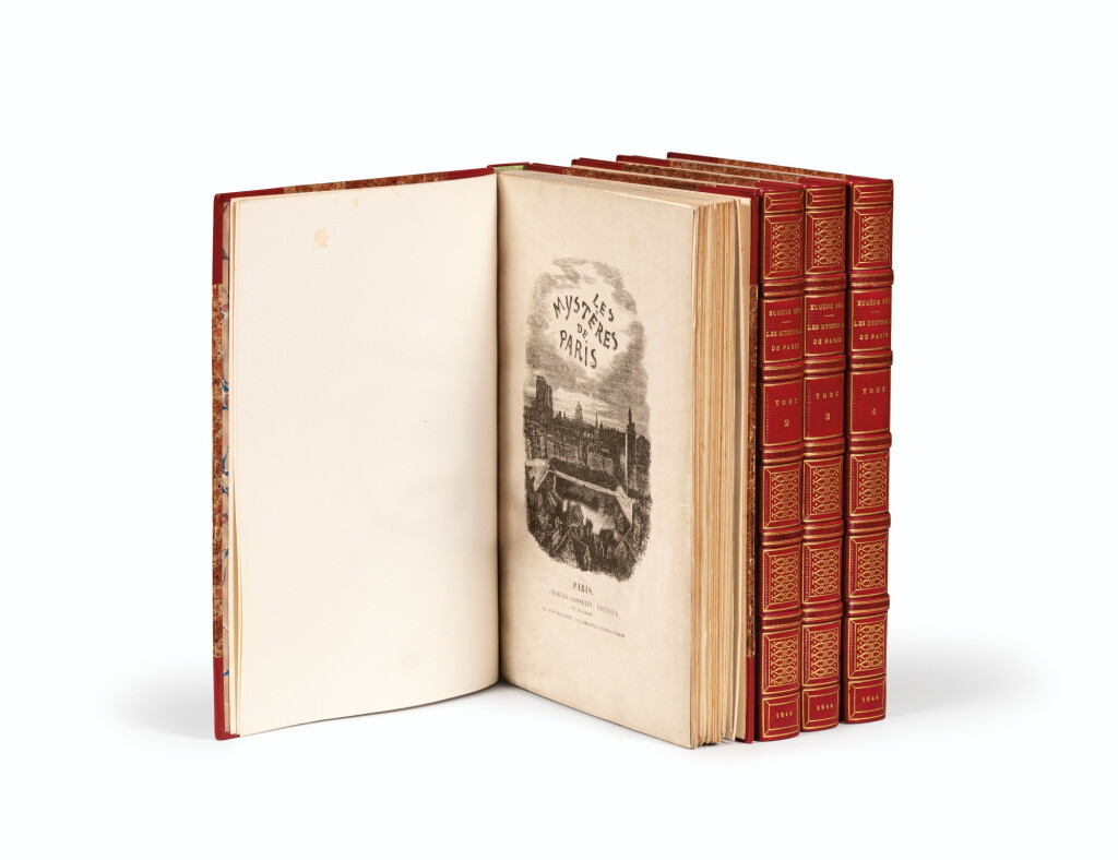 View full screen - View 1 of Lot 196. SUE. Les Mystères de Paris. 1843-1844. 4 vol. demi-mar. de Mercier. Première édition illustrée, premier tirage.