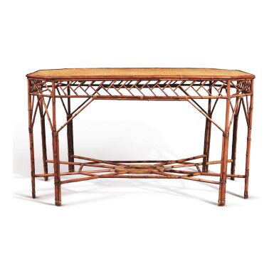 View full screen - View 1 of Lot 60. A CHINESE EXPORT BAMBOO CENTER TABLE, LATE 19TH/EARLY 20TH CENTURY.