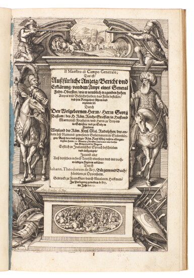View full screen - View 1 of Lot 32. Basta, Mastro di campo generale, Frankfurt, 1617, modern vellum.