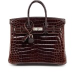 Cocoan Shiny Niloticus Crocodile Birkin 25 Palladium Hardware, 2008