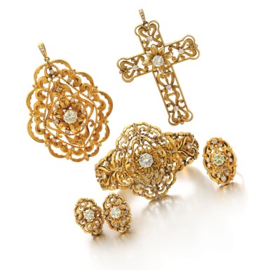 View full screen - View 1 of Lot 123. Brambilla, Collection of diamond jewels (Brambilla, Collezione di gioielli in diamanti).