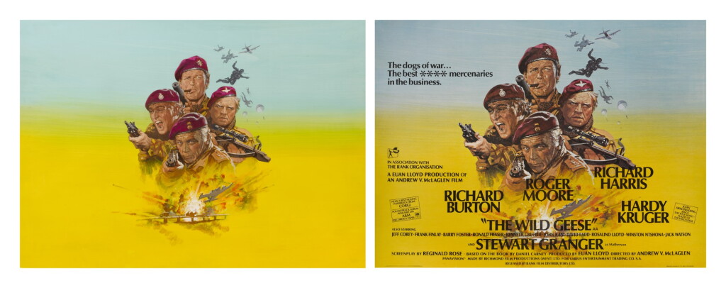 View full screen - View 1 of Lot 92. THE WILD GEESE (1978) ORIGINAL ARTWORK AND POSTER, BRITISH.