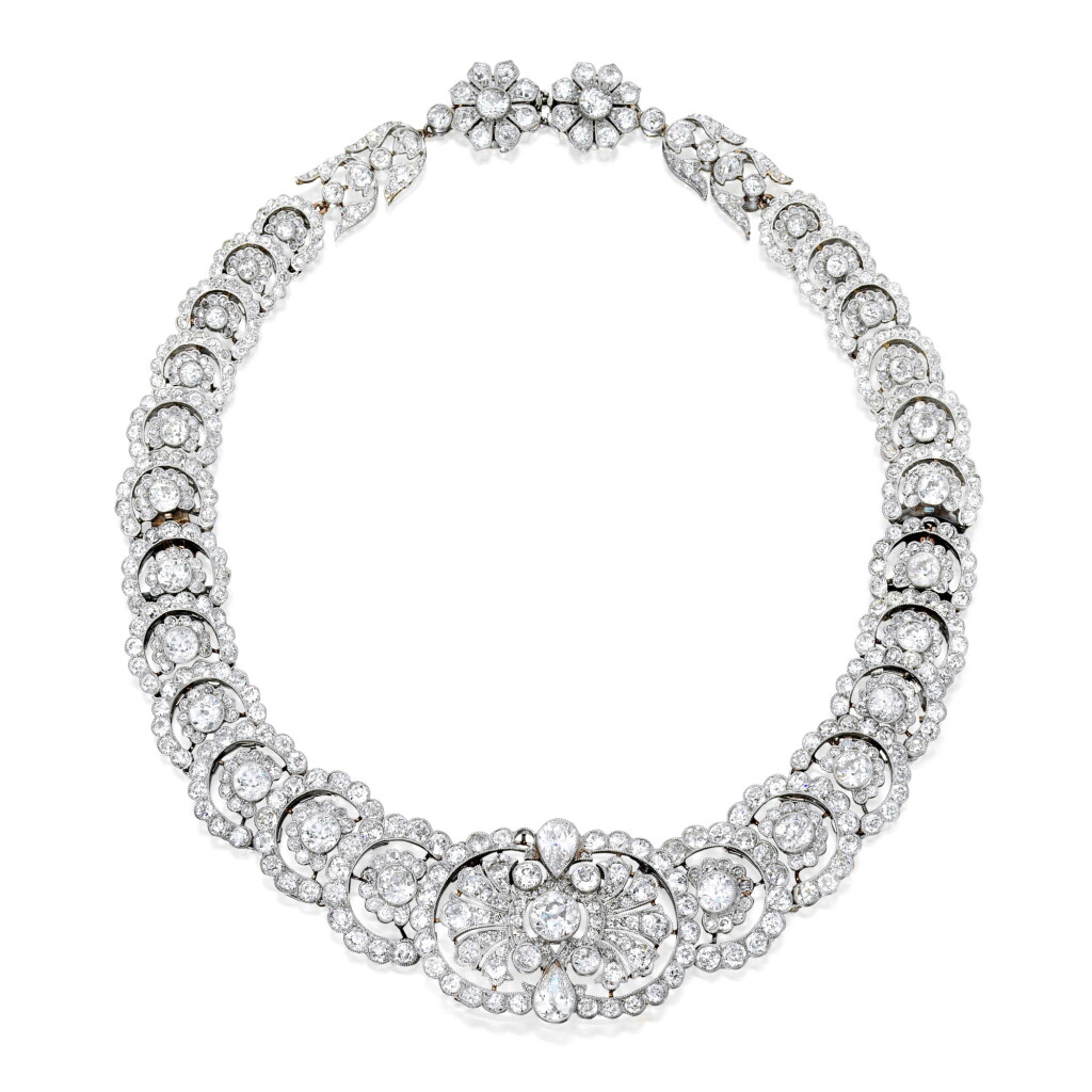 View full screen - View 1 of Lot 20. Diamond Necklace-Bracelet Combination, France.