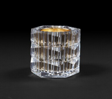 View full screen - View 1 of Lot 1176. Baccarat, France A cut crystal candle-holder and a candle "Red 540" | Baccarat, France Porte-bougie en cristal taillé et sa bougie "Rouge 540 ".
