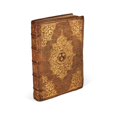 View full screen - View 1 of Lot 1636. Corte, Il cavalerizzo, Lyon, 1573, olive morocco richly gilt, presentation binding to Henry, King of Poland (later Henry III of France).