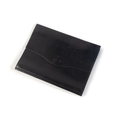 View full screen - View 1 of Lot 149. A black leather pouch, Karl Lagerfeld.