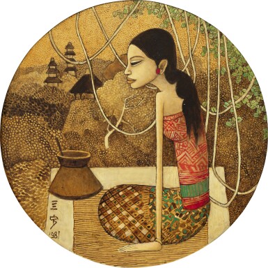 全螢幕檢視 - 查看32Cheong Soo Pieng 鍾泗濱 | Seated Balinese lady 女子坐像的1