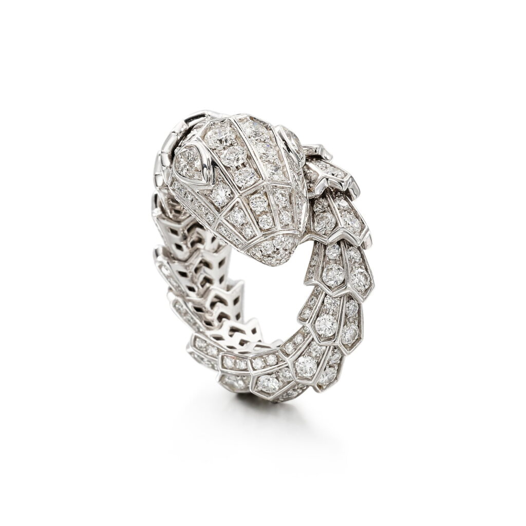 View full screen - View 1 of Lot 1852. 'Serpenti' Diamond Ring | 寶格麗 | 'Serpenti' 鑽石 戒指.