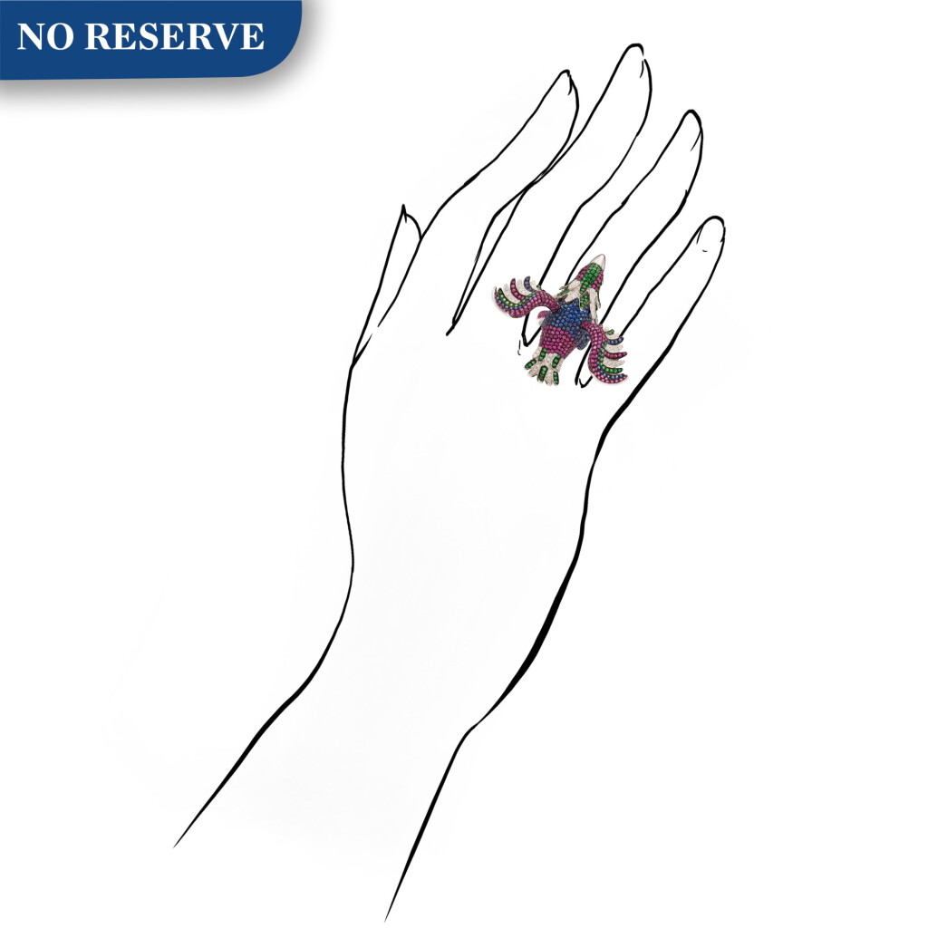 View full screen - View 1 of Lot 1193. GEM-SET AND DIAMOND RING | 寶石 配 鑽石 戒指.