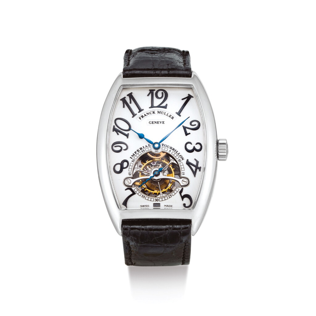 View full screen - View 1 of Lot 2010. FRANCK MULLER | IMPERIAL TOURBILLON, REFERENCE 5850T A PLATINUM TOURBILLON WRISTWATCH, CIRCA 2008 | "Imperial Tourbillon 型號5850T 鉑金陀飛輪腕錶,機芯編號62157,錶殼編號21,約2008年製".