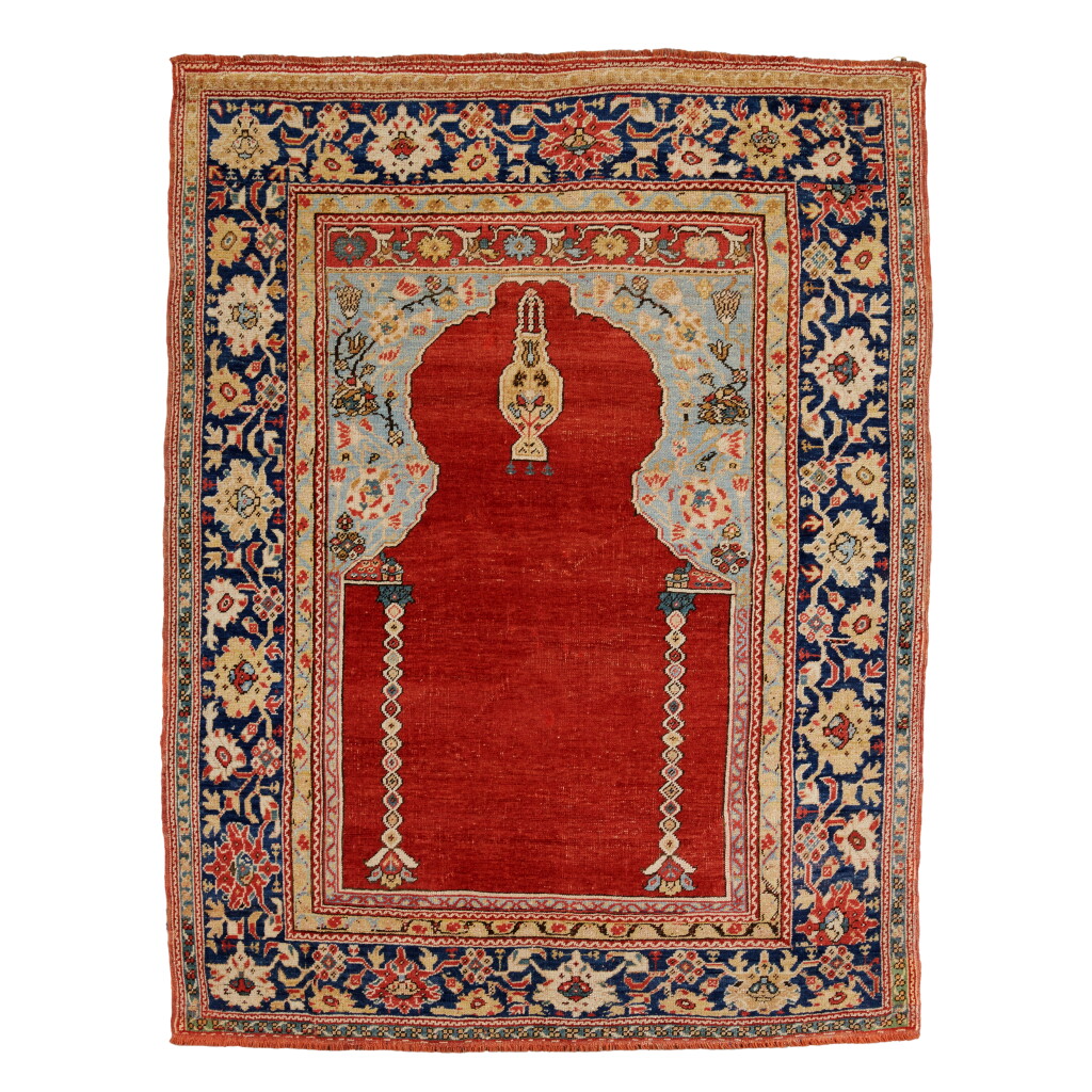 View full screen - View 1 of Lot 238. A 'Transylvanian' prayer rug, Ghiordes or Kula, West Anatolia, 18th century.