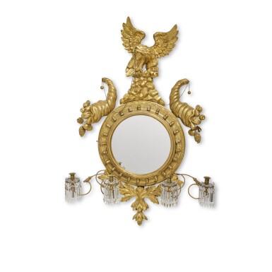 View full screen - View 1 of Lot 59. The Totten Family Classical Girandole Mirror, New York, Circa 1815.
