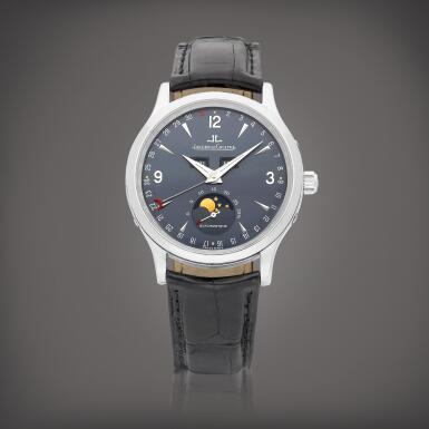 View full screen - View 1 of Lot 8779. Master Control 1000 Hours, Reference 140.6.98 | A limited edition platinum triple calendar wristwatch with moon phases, Circa 2005 | 積家 | Master Control 1000 hours 型號140.6.98 | 限量版鉑金全日曆腕錶,備月相顯示,約2005年製.