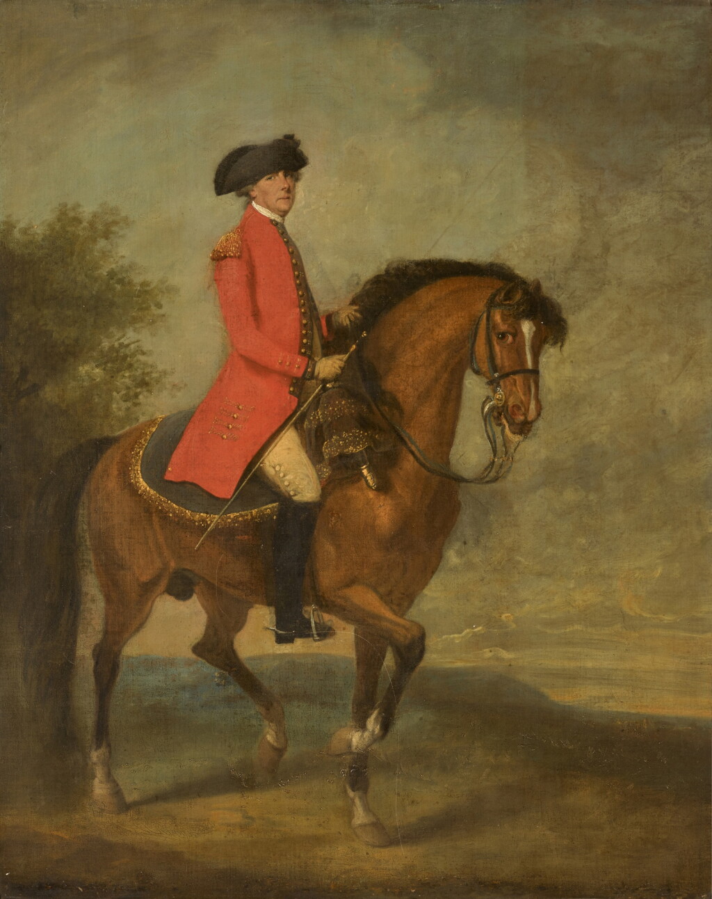 View full screen - View 1 of Lot 116. Portrait of Sir William Boothby, 4th Bt. (1721–1787), on horseback.