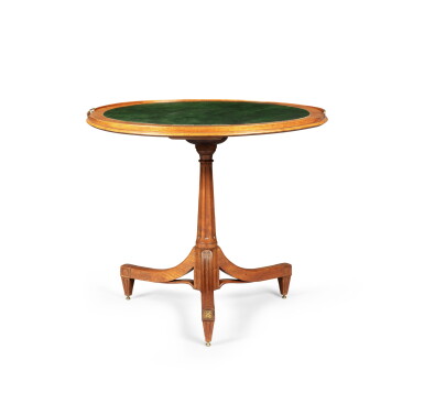 View full screen - View 1 of Lot 167. A Dutch neoclassical mahogany circular games table, late 18th century | Table de jeu circulaire, travail néerlandais d'époque néoclassique, fin du XVIIIe siècle.