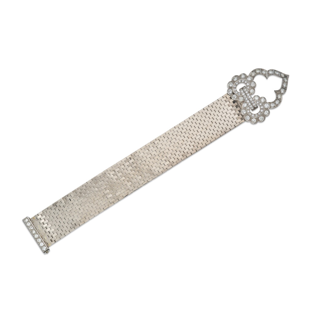 View full screen - View 1 of Lot 276. White Gold and Diamond Bracelet.