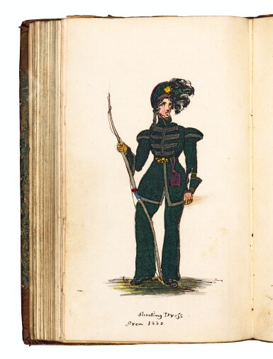 View full screen - View 1 of Lot 15. Archery, volume containing various printed and manuscript items, early 19th century.