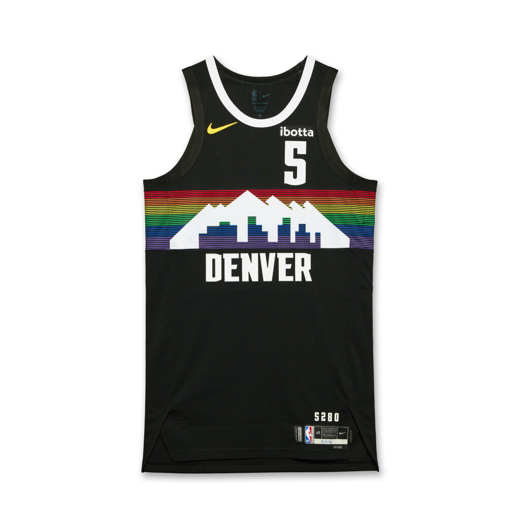 View full screen - View 1 of Lot 109. Tyus Jones Denver Nuggets 2025-2026 Game Worn City Edition Jersey .