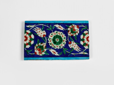 View full screen - View 1 of Lot 514. An Iznik Pottery Tile, Turkey, circa 1580.