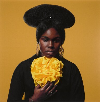 View full screen - View 1 of Lot 22. Untitled (Clara Lewis Buggs with Yellow Flower), New York, c.1962.