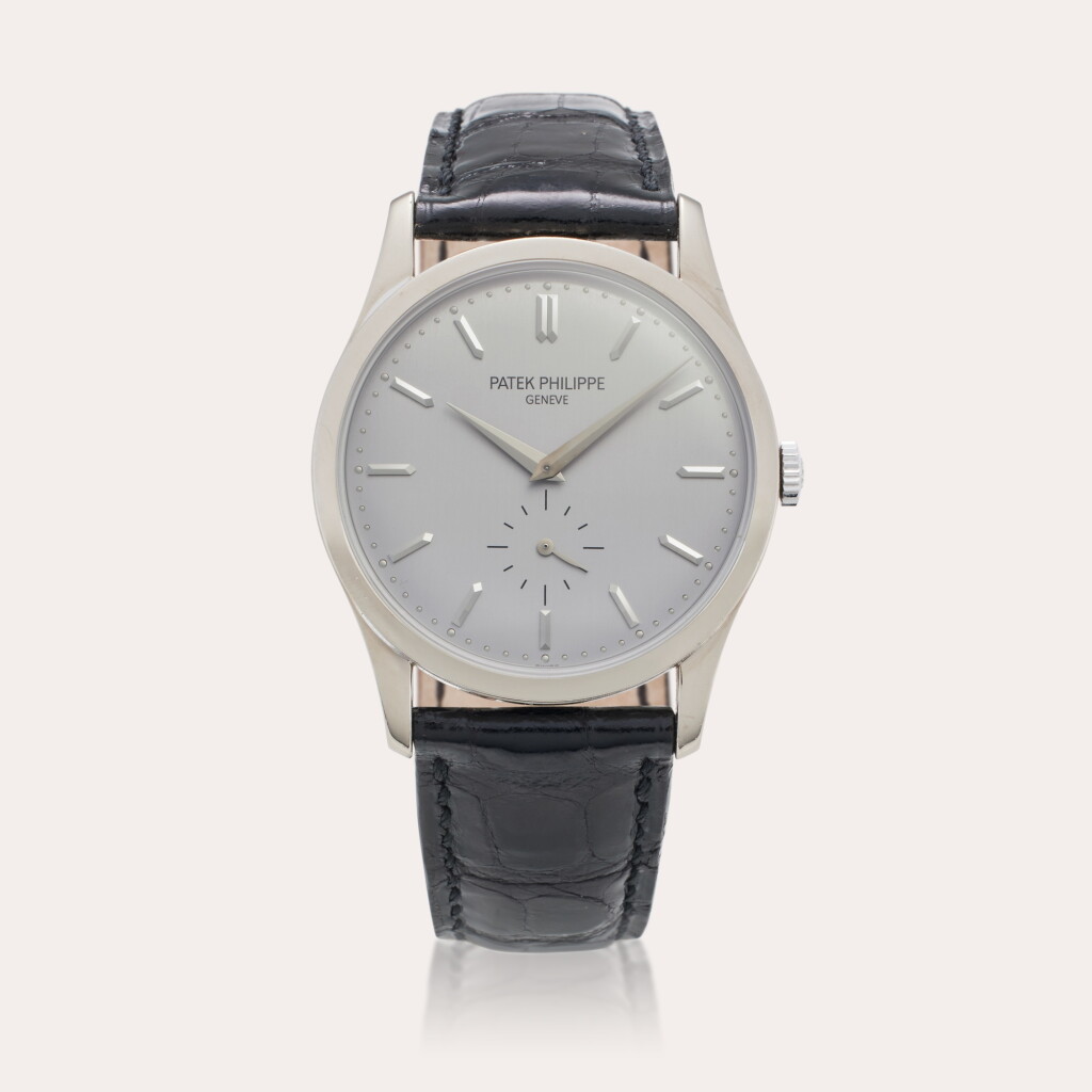 View full screen - View 1 of Lot 138. Reference 5196 Calatrava | A white gold wristwatch, Owned and Worn by Sylvester Stallone, Made in 2004.