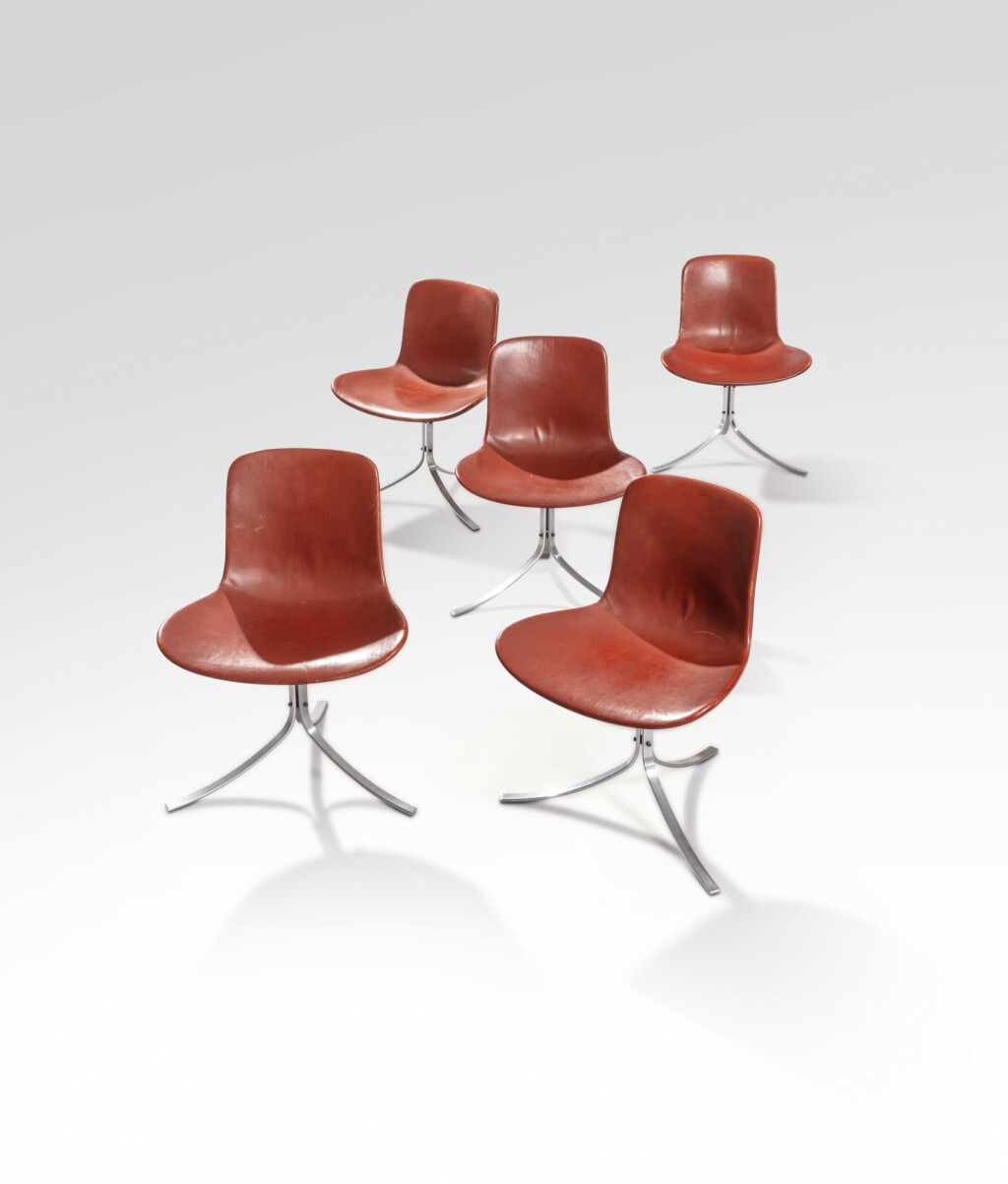 View full screen - View 1 of Lot 65. Ensemble de cinq chaises PK9 .