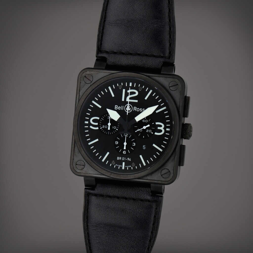 View full screen - View 1 of Lot 309. Reference BR01-94-S | A PVD-coated stianless steel chronograph wristwatch with date | Circa 2010.