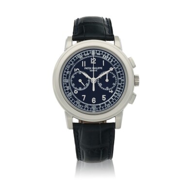 View full screen - View 1 of Lot 8. Ref. 5070P-001 Platinum chronograph wristwatch Circa 2010 | 百達翡麗 | 5070P-001型號鉑金計時腕錶,年份約2010.