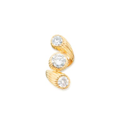 View full screen - View 1 of Lot 120. Gold and Diamond Ring.