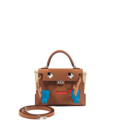 View full screen - View 1 of Lot 154. Limited Edition Gold, Bleu Zanzibar, Rose Texas and Jaune Milton Epsom Quelle Idole Kelly Doll Picto Palladium Hardware, 2024 .