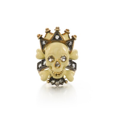 View full screen - View 1 of Lot 123. Enamel and Rock Crystal Ring, 'Vanity'.