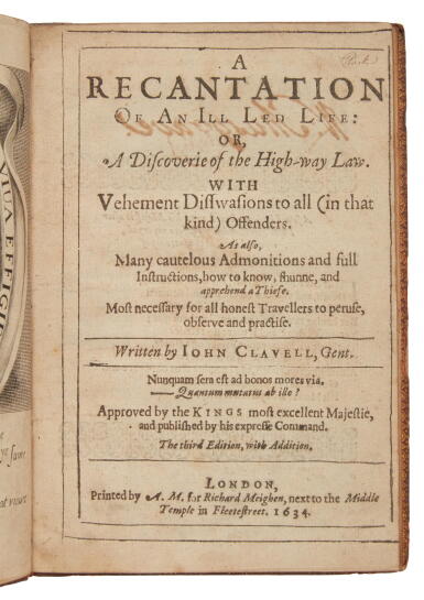 View full screen - View 1 of Lot 177. Clavell, John | A highwayman reformed with rhyme.
