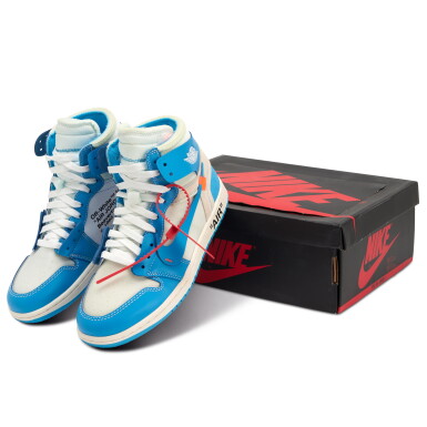 View full screen - View 1 of Lot 32. Nike Air Jordan 1 Retro High Off-White ‘UNC’ Promo Sample | Size 8.