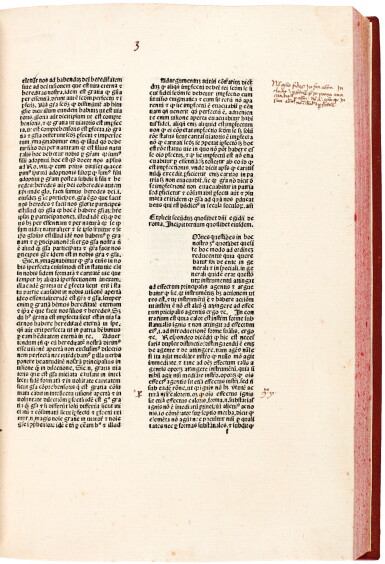 View full screen - View 1 of Lot 132. Aegidius Romanus, Quodlibeta, Bologna, 1481, modern leather.