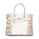 White Matte Niloticus Crocodile Himalaya Birkin 30 Palladium Hardware, 2020