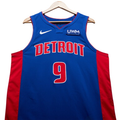 View full screen - View 1 of Lot 144. Ausar Thompson Detroit Pistons 2023-2024 Game Issued Icon Edition Jersey.