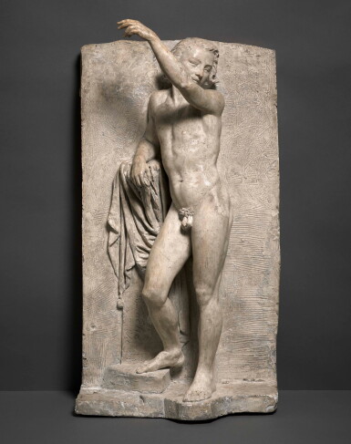 View full screen - View 1 of Lot 101. RENÉ FACHE | HIGH RELIEF WITH A MALE NUDE - AN ACADEMIC STUDY.