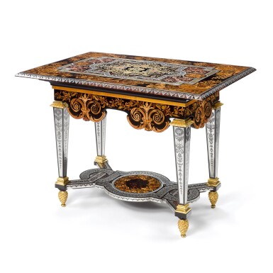 View full screen - View 1 of Lot 23. A Louis XIV marquetry console table, circa 1675-1680, attributed to André-Charles Boulle.