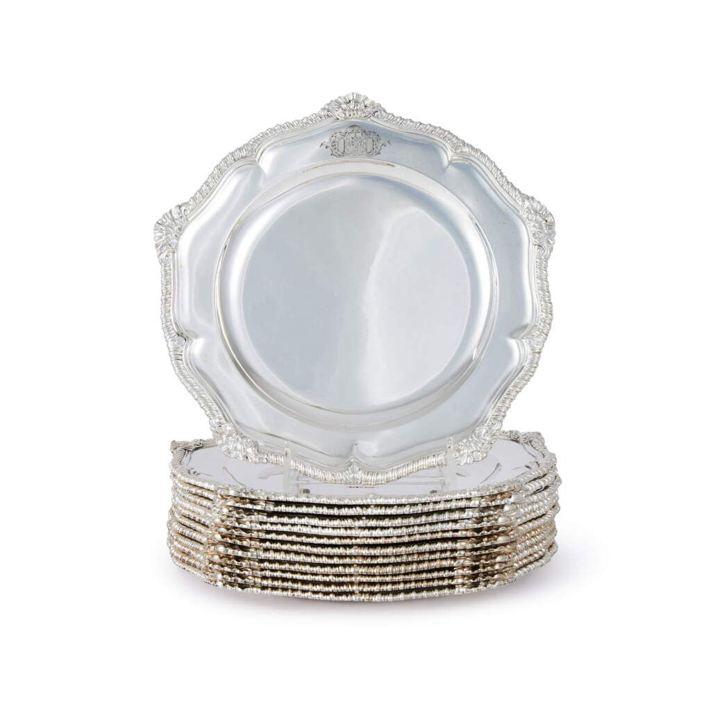 View full screen - View 1 of Lot 22. A Set of Twelve George III Silver Dinner Plates, Charles Wright, London, 1777.