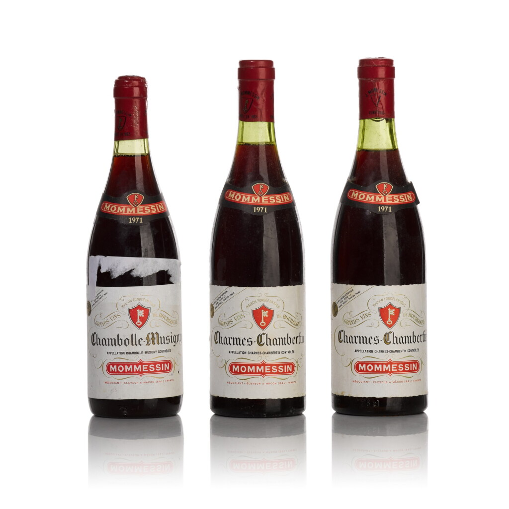View full screen - View 1 of Lot 246. Chambolle Musigny and Charmes Chambertin 1971 by Mommessin (3 BT).