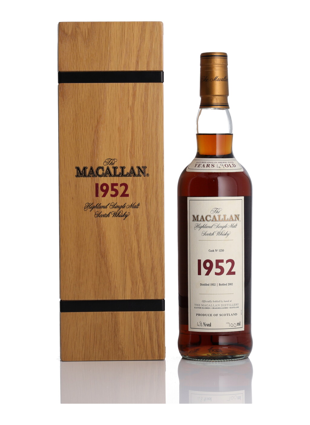 View full screen - View 1 of Lot 2. The Macallan Fine & Rare 49 Year Old 48.0 abv 1952 (1 BT 70cl).