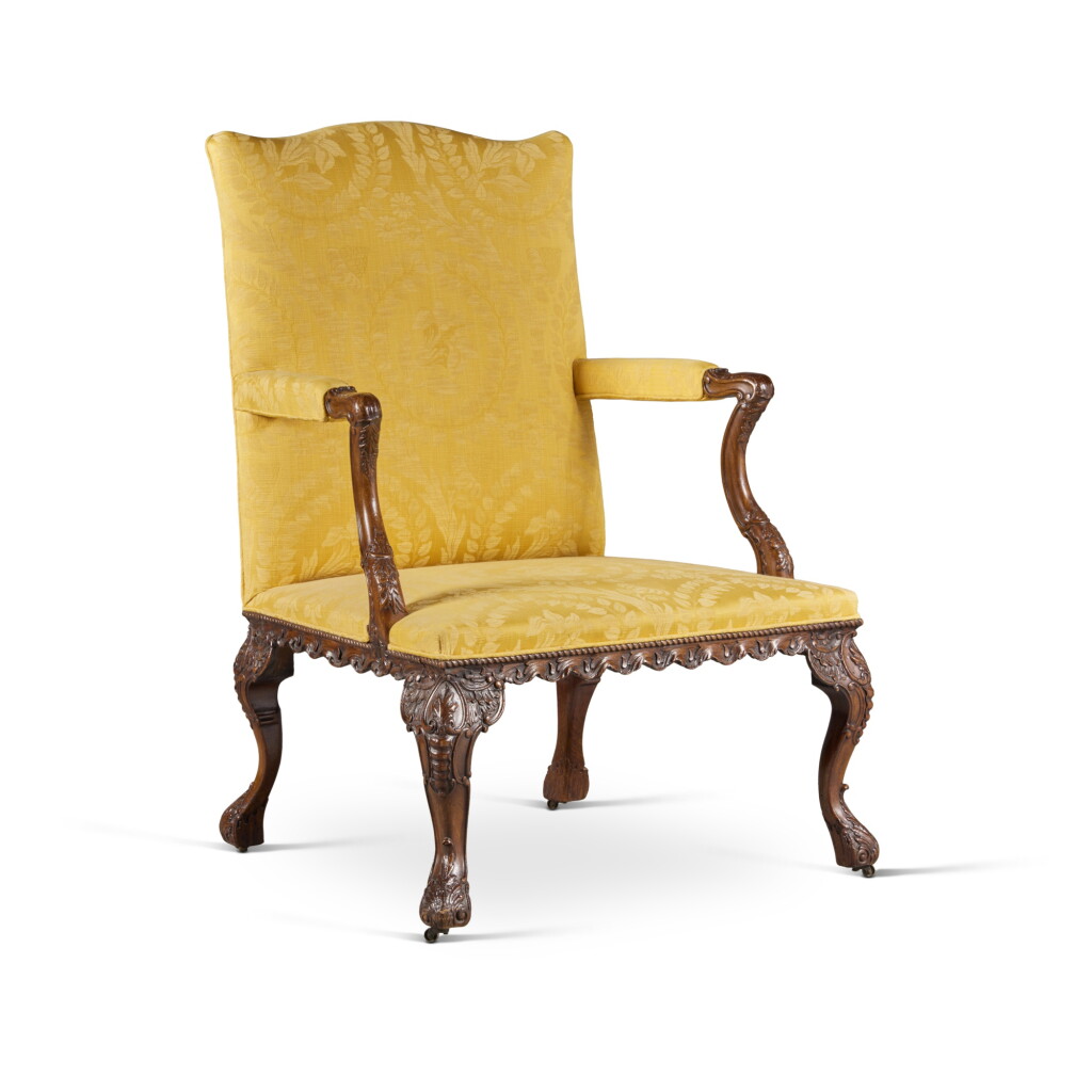 View full screen - View 1 of Lot 45. A George II Carved Mahogany Library Armchair, Circa 1755.