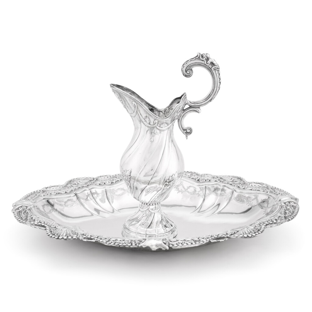 View full screen - View 1 of Lot 40. A Brazilian silver ewer and basin, Bahia, late 18th century.
