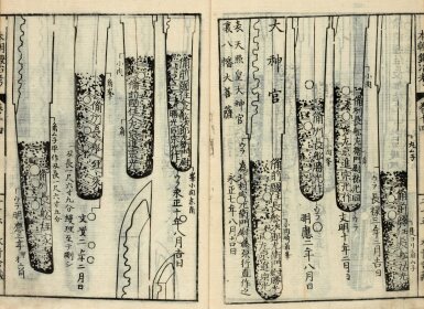 View full screen - View 1 of Lot 59. Kamada Saburodayu Gyomyo (d. 1797) | A Treatise on Our Country's Swordsmiths (Honcho kaji ko) | Edo period, late 18th century.