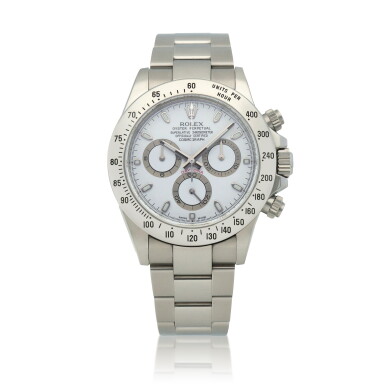 View full screen - View 1 of Lot 412. 'APH' Daytona, Ref. 116520 Stainless steel chronograph wristwatch with bracelet Circa 2009.