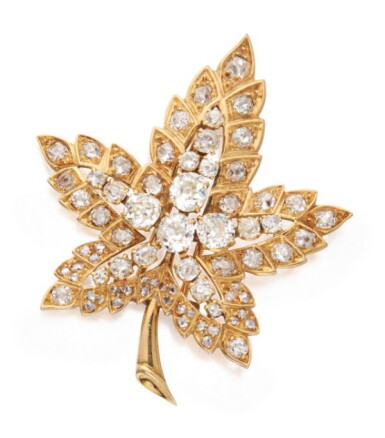 View full screen - View 1 of Lot 26. RENÉ BOIVIN | GOLD AND DIAMOND CLIP-BROOCH.