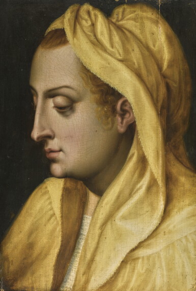 View full screen - View 1 of Lot 89. ATTRIBUTED TO FRANS FLORIS THE ELDER | Head of a female figure.
