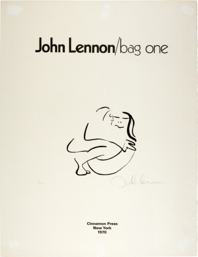 View full screen - View 1 of Lot 53. John Lennon | Original Title Page from 'Bag One', 1969.