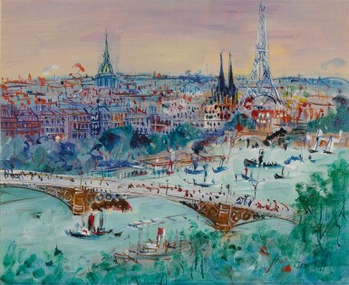 View full screen - View 1 of Lot 15. La Seine au pont du Carrousel.